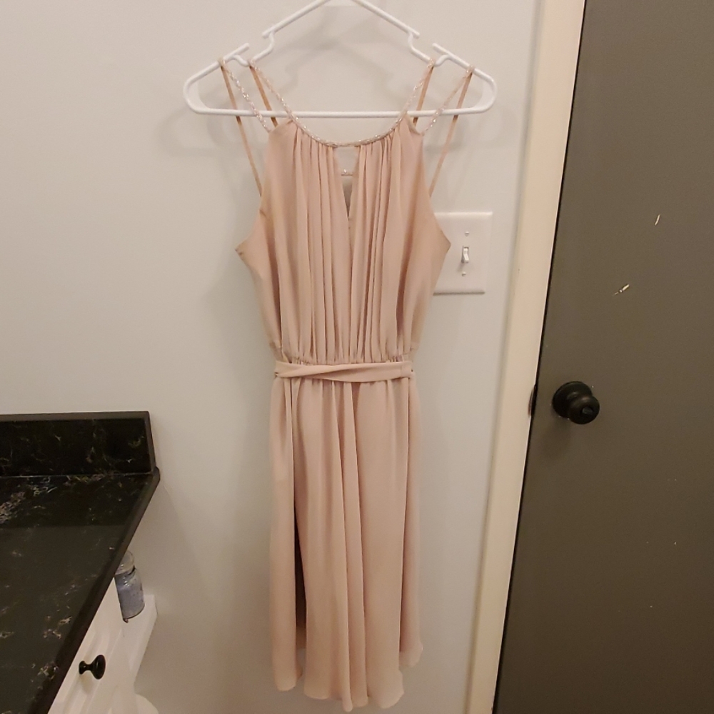 David's Bridal champagne dress